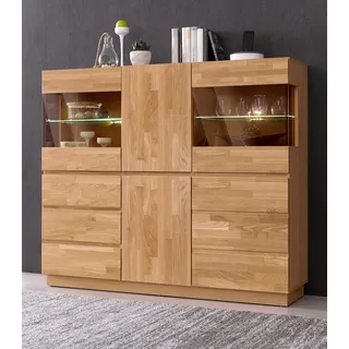 Home affaire Highboard »Laima«, Vitrine, Breite 140 cm, braun