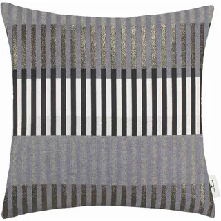 TOM TAILOR Zierkissenhülle GLAMOUR STRIPE Schwarz 50 x 50 cm - Schwarz