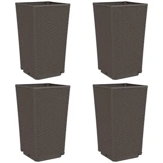 vidaXL Pflanzkübel 4 Stk. Braun 32,5x32,5x57 cm PP - Braun