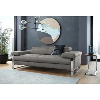 W.Schillig Couch Leder 2-Sitzer Grau