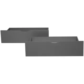 Homestyle4u Bettschubkasten 2er Set Grau 82/53,3 cm , Holz , Schlafzimmer, Betten, Bettgestelle- Einzelteile, Bettkästen