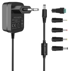 TKDY 18V 1A Netzteiladapter, 18 Volt 1000mA 800mA 750mA 500mA 400mA mit 5 Spitzen für die meisten 18V Elektronik, Center positiv