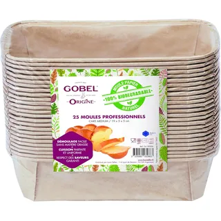 Gobel 25-Pack Umweltfreundlich Papier Kuchen Formen 19x5x5cm – Ofen Sicher