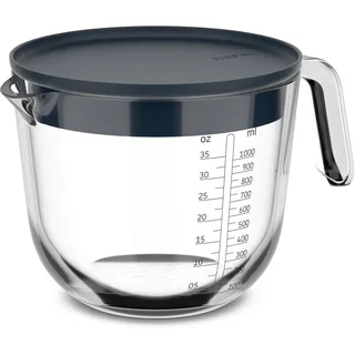 Mepal Messbecher Chef it 1,0 Liter aus Glas mit Deckel navy (marineblau)