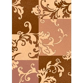 Teppich Bali, modernes Design, Blumenmotive, Reine Schurwolle, 90 x 160 cm, Beige 768