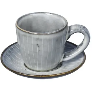 Broste Copenhagen Espressotasse Nordic Sea 50ml Steingut grau - Grau, Blau