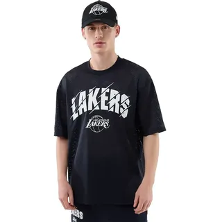 New Era Nba Core Plus Oversize Mesh Los Angeles Lakers Kurzarm-t-shirt - Navy - L
