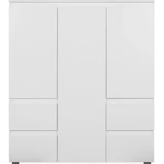 CALICOSY - Highboard mit 3 Türen, 4 Schubladen und 5 Regalen - L116 x H131cm - Weiß