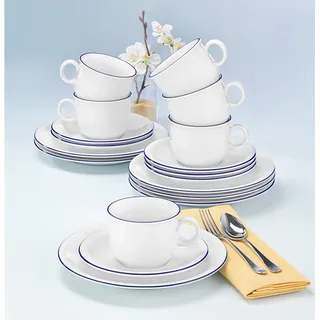 SELTMANN WEIDEN Compact Blaurand Kaffeeservice 18-tlg. weiß unifarben