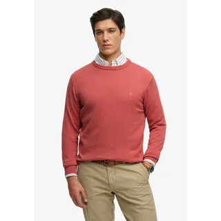 Superdry Strickpullover "ESSENTIALS COTTON JUMPER" aus Baumwolle, Relaxed Fit, mit Rundhalsausschnitt, melierte Optik, rose marl