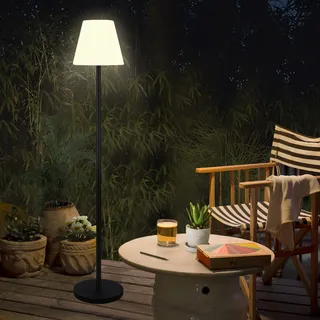 Ecvivk Solar Stehlampe Kunststoff/Metall 143,0 cm inkl. Fernbedienung und Lichtsensor weiß