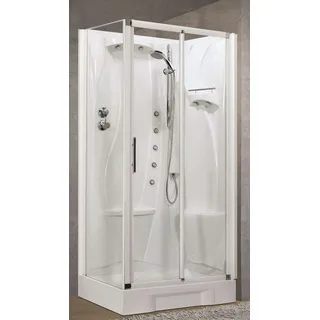 Novellini Neu Holiday 2P+F Hydro-Massage 100x70 Rechts Mechanisch Klar Weiß