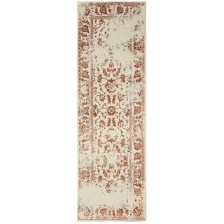 benuta Basic Teppich Suki - Creme/Orange 80x240 cm - Kunstfaser - Läufer & im Style: Vintage, Orient Style - pflegeleicht, für Wohnzimmer Schlafzimmer