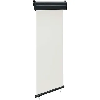 vidaXL Balkon Seitenmarkise Senkrechtmarkise Sonnenschutz Sichtschutz Windschutz Markise Außenrollo Balkonrollo Beschattung 65x250cm Creme