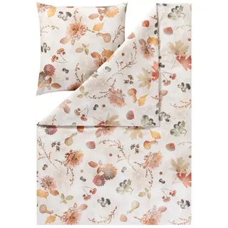 Estella Autumn Foliage Blätter Flanell Braun 135 x 200 cm + 80 x 80 cm