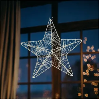 COM-FOUR com-four® Deko Stern Weihnachten - Weihnachtsdekoration Stern zum Aufhängen - Weihnachtsstern aus Metall mit Pailletten - Deko Hänger