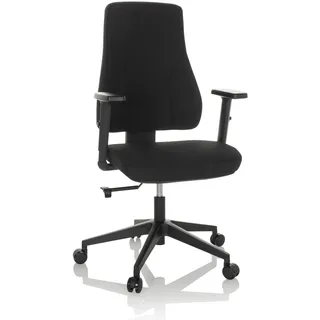 hjh OFFICE 810015 Profi Bürostuhl Mathes Stoff Schwarz Drehstuhl ergonomisch, Rückenlehne & Armlehnen höhenverstellbar