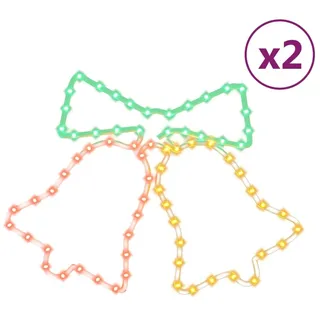 vidaXL LED-Silhouetten 2 Stk. Weihnachtsglocken mit 72 LEDs 50x56 cm