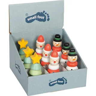 small foot Display Stapelfiguren Weihnachten und Winter aus Holz, 9er-Set, für den Adventskalender, kleines Wichtel-Geschenk oder Mitbringsel, 12677
