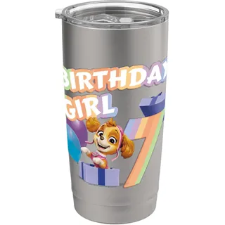 Offizielles Paw Patrol Skye Birthday Girl Age 7 Doppelwandiger Edelstahl-Thermobecher