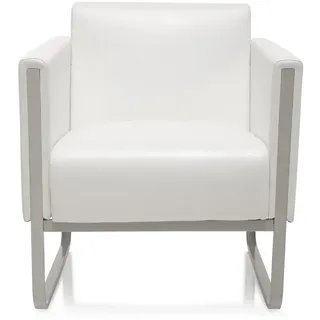 HJH Office Lounge-Sessel Aruba Kunstleder 78 x 67 x 71 cm Weiß höhenverstellbar