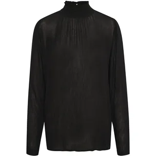 KAFFE Langarm-Bluse Trine Damen Bluse Stehkragen Langarm Elegant Shirt 40, Black deep