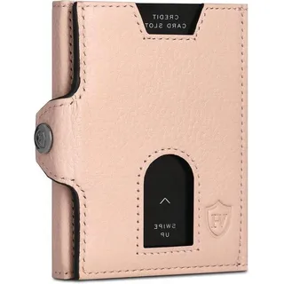 Große Geldbörse - Mini Geldbeutel - Sicher Karten aufbewahren - XXL Münzkasten - 9 x 7 x 1,8 cm - Rosa