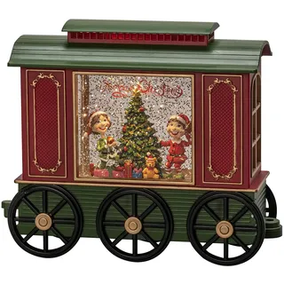 Konstsmide LED Wasserlaterne Wagon, 5h Timer, 1 warm weiße Diode, batteriebetrieben & USB, Innen, grün/rot