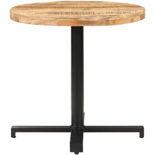 vidaXL Bistrotisch Rund Ø80x75 cm Raues Mangoholz - Braun