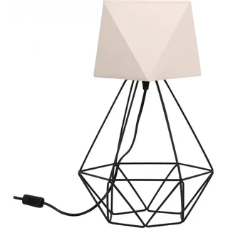 Slant Lampenschirm Tischlampe Modern - Elegante Nachttischlampe - Tischleuchte E27 - 40x23,5 cm - Schwarz und Creme Diamant - Slant - Schwarz, Creme