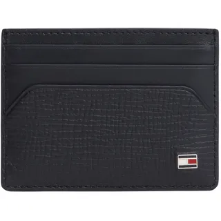 TOMMY HILFIGER Kartenetui für Herren, Flagge, Leder, Blau (Space Blue), One Size