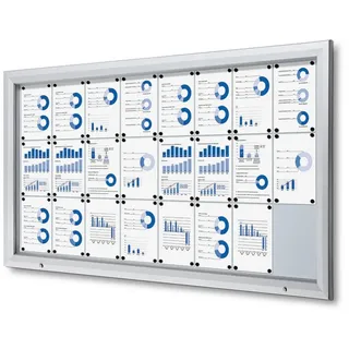 Showdown® Displays Schaukasten T silber 24x DIN A4