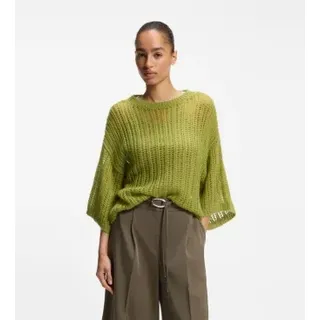 BOSS für Damen. 50566519 Grünes Frug-Trikot (XS), Lässig, Häkeln, Langarm