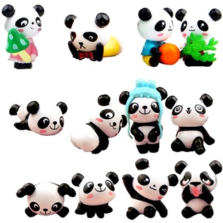 Milya 12 Stück Süße Miniatur Deko Figuren Panda Bär, Cupcake Deko 3.2 * 2.8 cm für Wohnung Küche Schlafzimmer Kinderzimmer Garten Laden