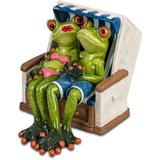 Formano Froschpaar im Strandkorb 16 cm Figur lustige Frösche Dekoration