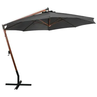 vidaXL Ampelschirm mit Mast Anthrazit 3,5x2,9 m Massivholz Tanne - Grau