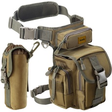 Multifunktional Drop Leg Taille Tasche Taktischer Militär Oberschenkel Hip Outdoor Pack für Motorrad Wandern Reisen Angeln Werkzeugtasche (Coyote Tan)