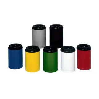 VAR Papierkorb 50 Liter feuersicher, aus Stahlblech gefertigt, Farbe: silber