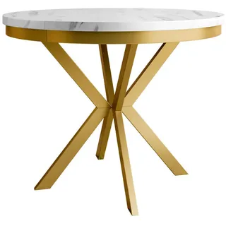 Mirjan24 Edder 120 x 76 x 120 cm Gold/Weiß