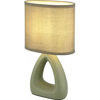 Tischleuchte, Keramik Textil, grün, H 30 cm - Grün