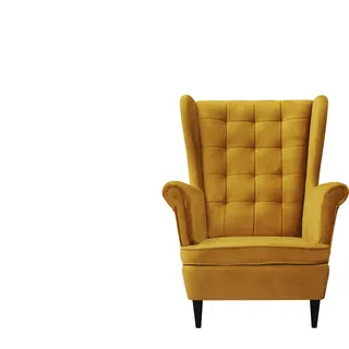 Kaiser Möbel Sessel samt Klassische Sessel Ohrensessel REST Stoff Velutti - Senffarbe - Gelb