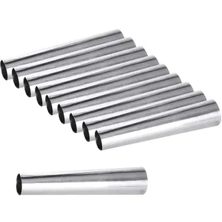 ORION Schillerlockenformen Backförmchen für Hörnchen Cremerollen 10 Stück - Silber