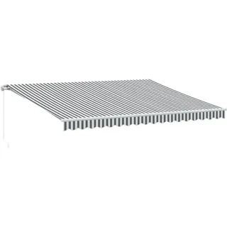 vidaXL Markise mit LED-Beleuchtung Manuell Anthrazit & Weiß 450x300 cm - Grau