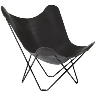 Cuero Pampa Mariposa Butterfly Chair Stahl/Leder Black-Black Schwarz, Größe: 87cm x 92cm x 86cm, 1001