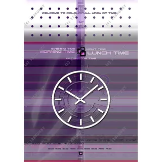 3859 Dixtime Designer Wanduhr, Wanduhren, Bürouhr 70cm x 100cm