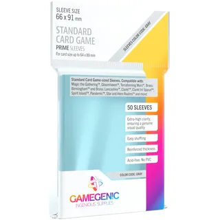 Gamegenic Gamegenic, Prime Standard Card Game Sleeves, Sleeve Color Code: Gray