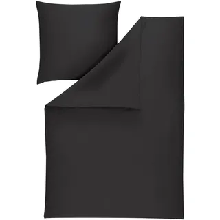 Estella Bettwäsche , Anthrazit , Textil , Uni , 200x220 cm , Textiles Vertrauen - Oeko-Tex® , Heimtextilien, Bettwäsche & Leintücher, Bettwäsche, Makosatin-Bettwäsche