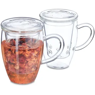 Relaxdays Teeglas 0,45 l 2 St.