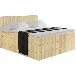 altdecor Boxspringbett Ecru, Holzwerkstoff, H3 - H4, Höhe ca. 38 cm 160x200 cm, Schlafzimmer, Betten, Boxspringbetten