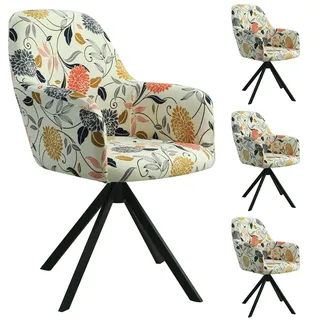 GDWD Stuhlbezug mit Armlehne, Stretch Stuhlhussen, Universal Abnehmbare Schonbezug, Hussen für Stühle, Waschbar Stuhlüberzug für Esszimmer, Küche, Wohnzimmer, Büro, Hochzeit Deko (Mehrfarbig 4er Set)